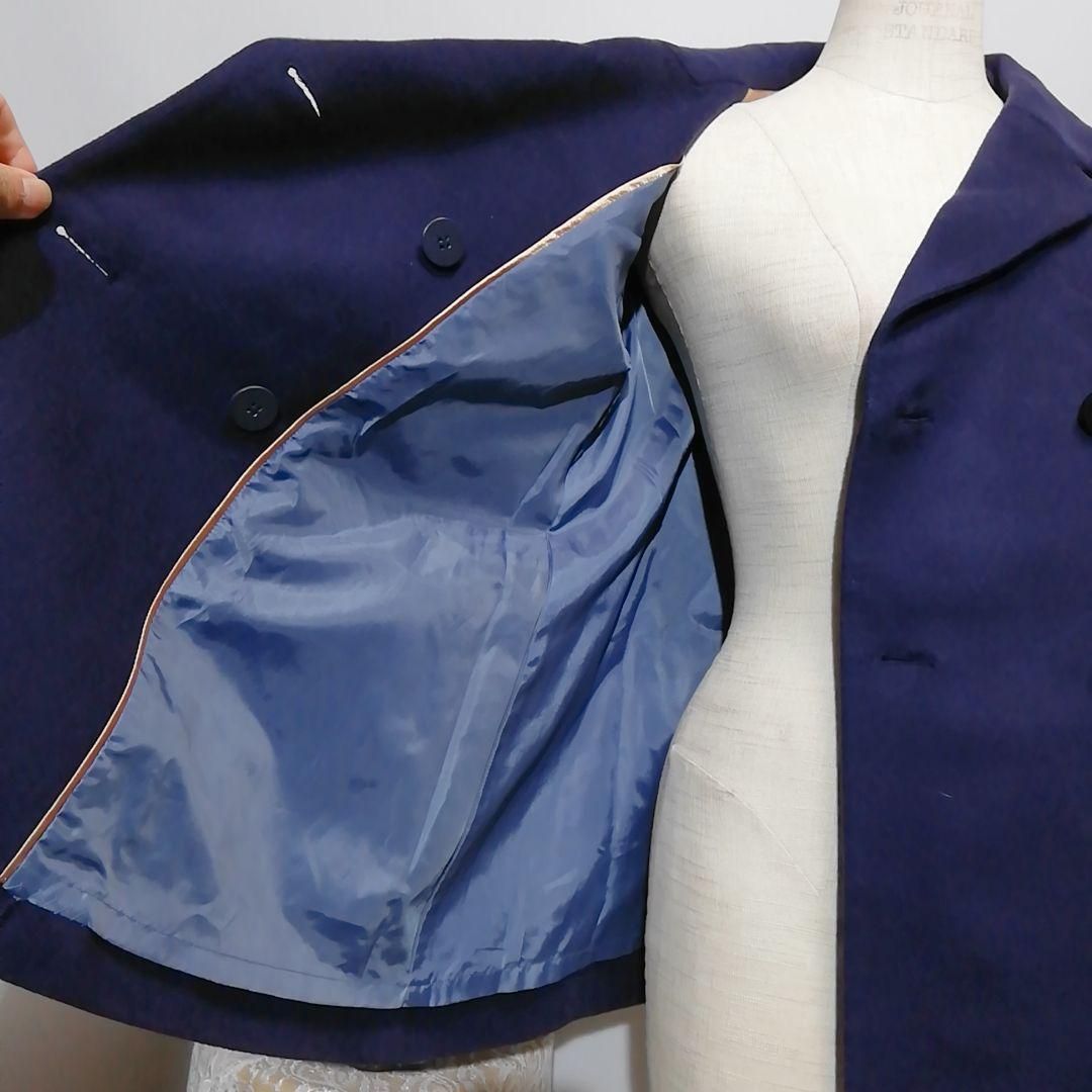 送料無料】 カーネリアン 極上美品 ピーコート ウール80% 紺色系 М