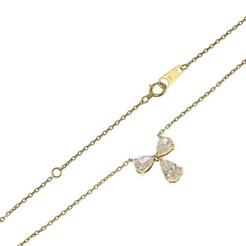 D1.02 スリーピース ダイヤモンド ネックレス K18 イエローゴールド YG  