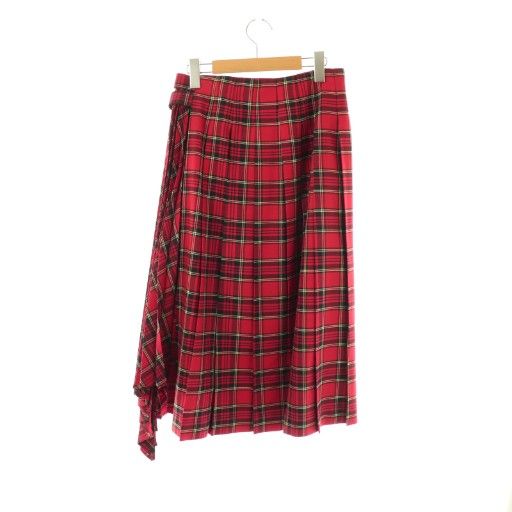 ノワールケイニノミヤ kei ninomiya AD2020 チェック スカート プリーツ ロング XS レッド HK OS