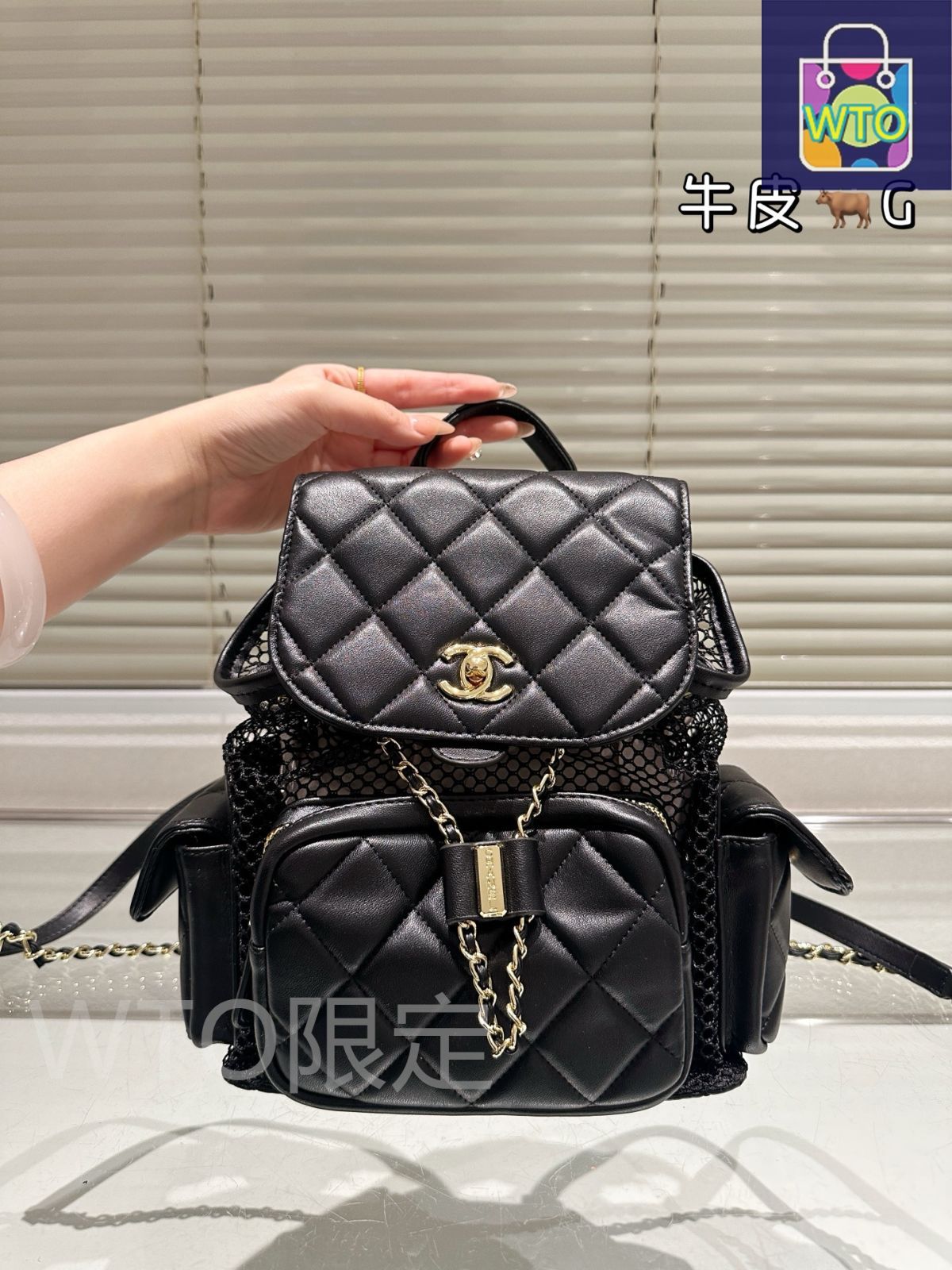 今日WTO】Vintage Chanel 25ss Hollow Weave Backpack