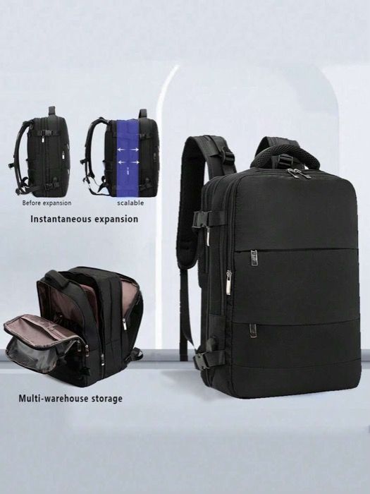 バッグ メンズ バックパック メンズ トラベル ラップトップ バックパック 45Lまで拡張 機内持ち込み可の防水ビジネスバックパック ポート付き 15.6インチスペース大容量 カレッジ用ブックバッグ 感謝