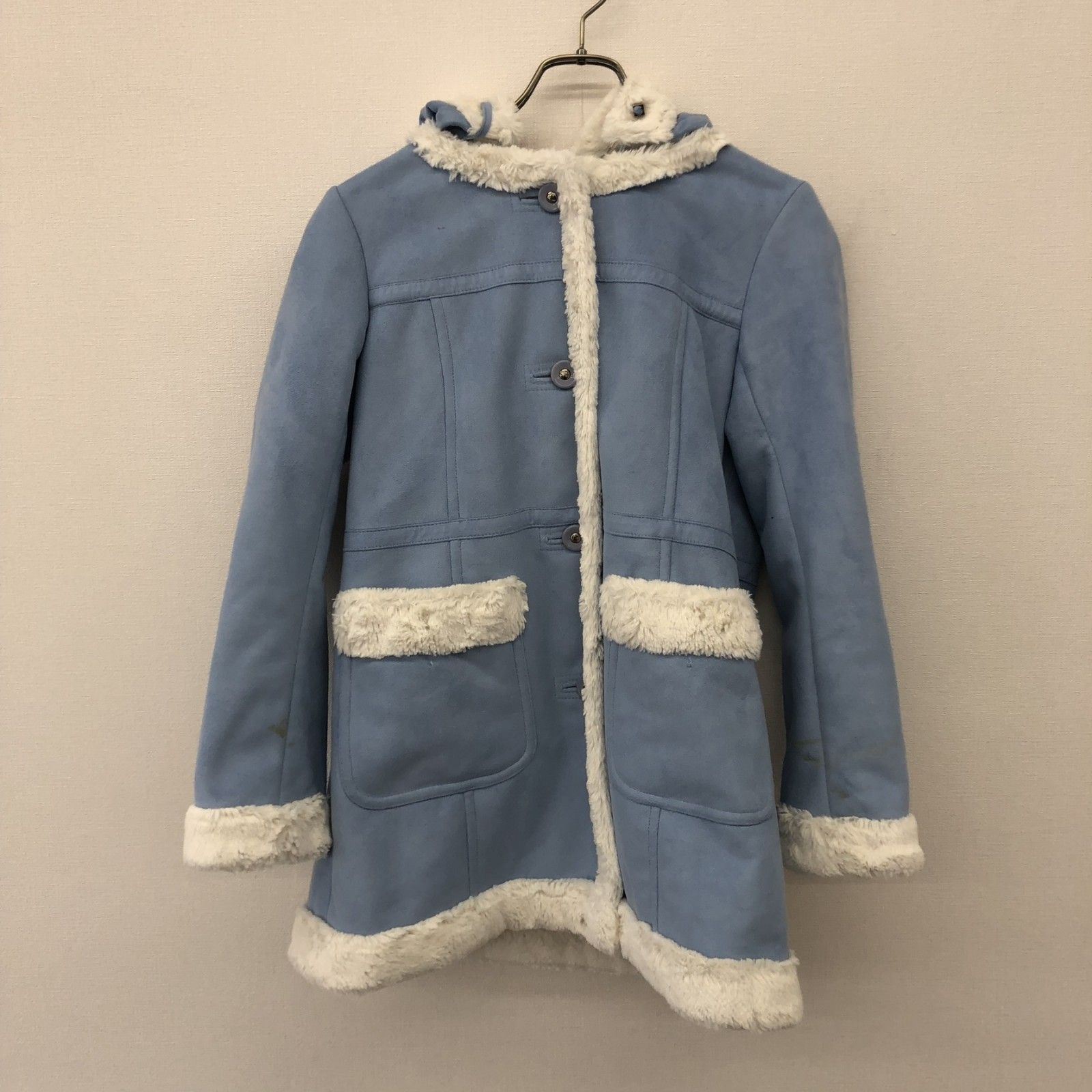 クレージュダッフルコート coumeges】クレージュ ダッフルコート コート ボアコート 38 青