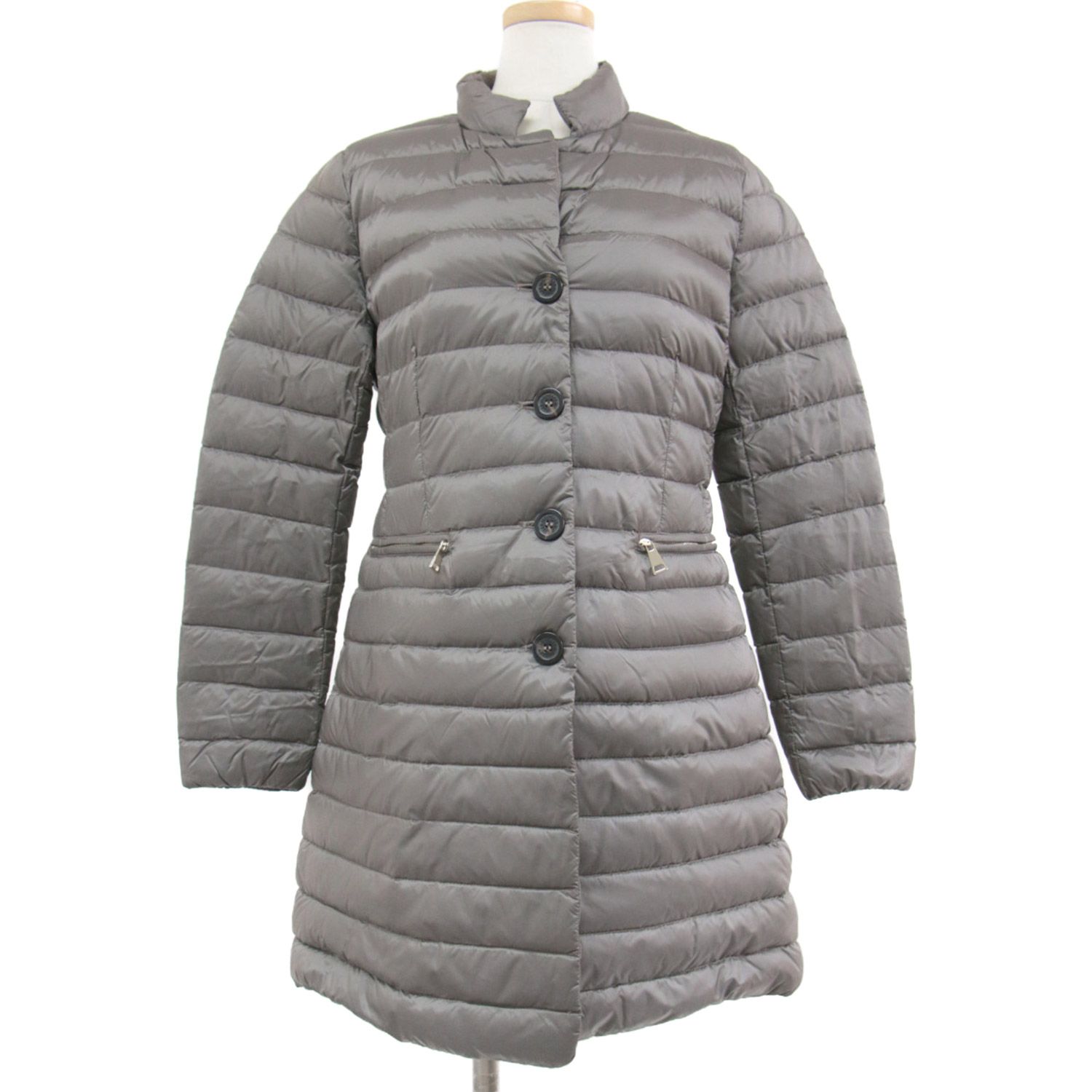 MONCLER モンクレール ダウンコート アウター グレー ロング 長袖 軽量 ナイロン ANJONY おしゃれ シンプル 無地 【レディース】 