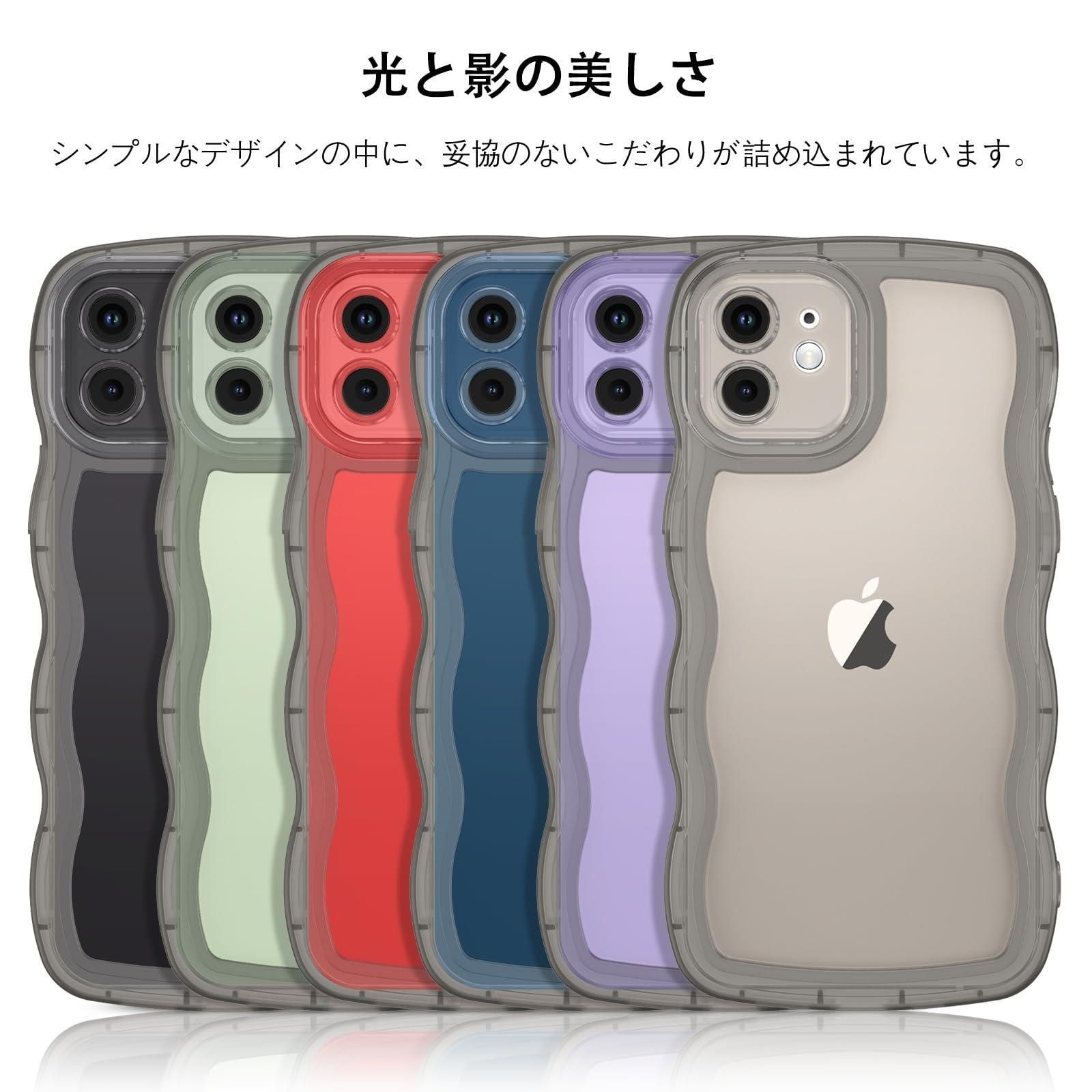 BENTOBEN IPHONE 12 ケース クリア TPU 韓国 可愛い むずがゆい ウェーブ ソフト 滑り止め 薄型 軽量 耐