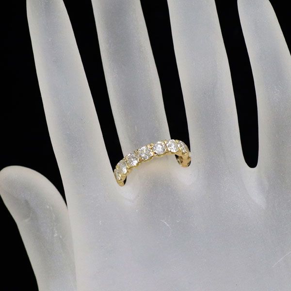 K18YG ダイヤモンド リング 2.76ct セミエタニティ K18イエロー