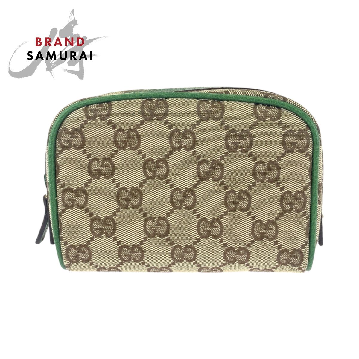 美品 GUCCI グッチ ベージュ グリーン ゴールド金具 GGキャンバス 