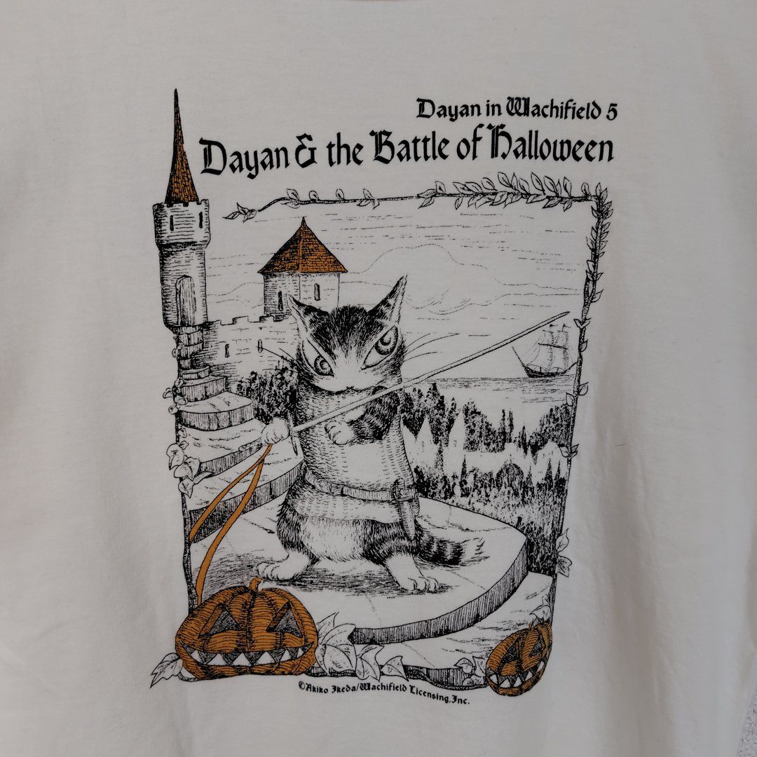 美品！ワチフィールド　ダヤン　Ｔシャツ　　LF WACHIFIELD わちふぃーるど Tシャツ Dayan ダヤン 猫 ホワイト