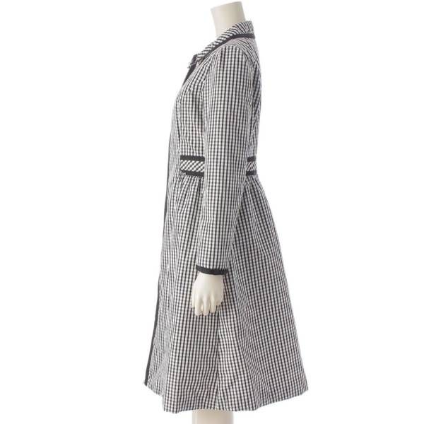 René 20SS ギンガムチェックコート パールチャーム 5018040 ルネ 20SS ギンガムチェックコート ポリエステル パール