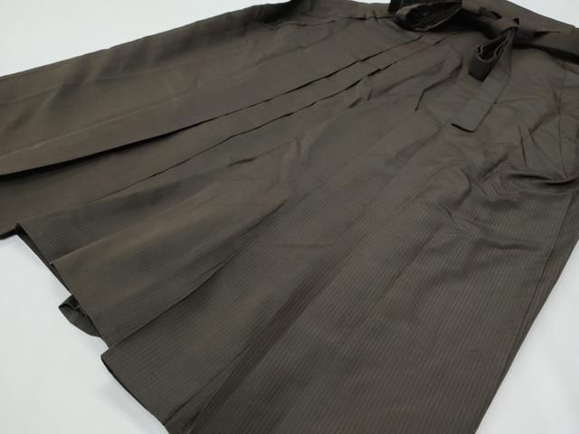 平和屋着物□極上 男性 創業100年 毘龍織 安部吉 男性 馬乗り袴 縞  