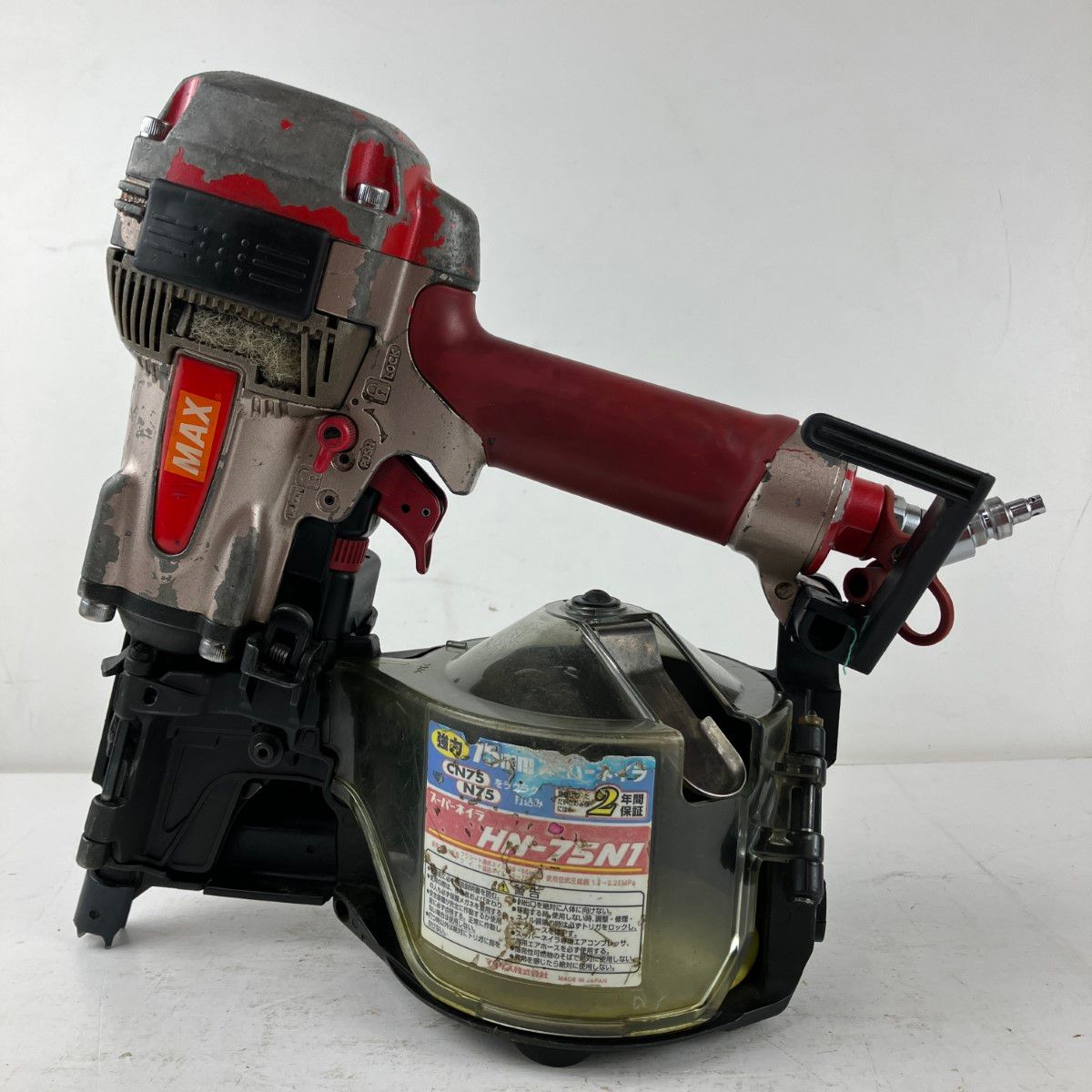 ЗЗMAX マックス 75mm 高圧 エア釘打ち機 ケース付 HN-75N1 レッド