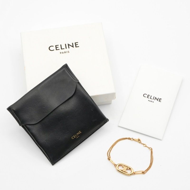 セリーヌ CELINE ブレスレット バングル カフ ゴールド マイヨン