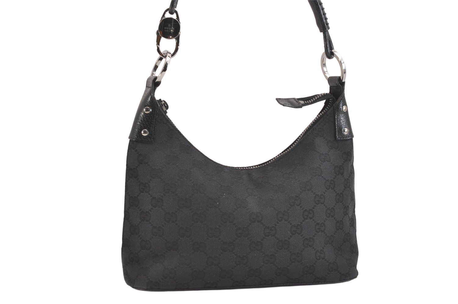 GUCCI グッチ ショルダーハンドバッグ 財布 GGキャンバス レザー 115002 ブラック 2441N