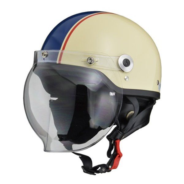 【新品･最短当日出荷】LEAD工業  リードコウギョウ バイクヘルメット ジェット CROSS バブルシールド付き アイボリー×ネイビー CR-760 CR760バブルツキIVNV (2457684)