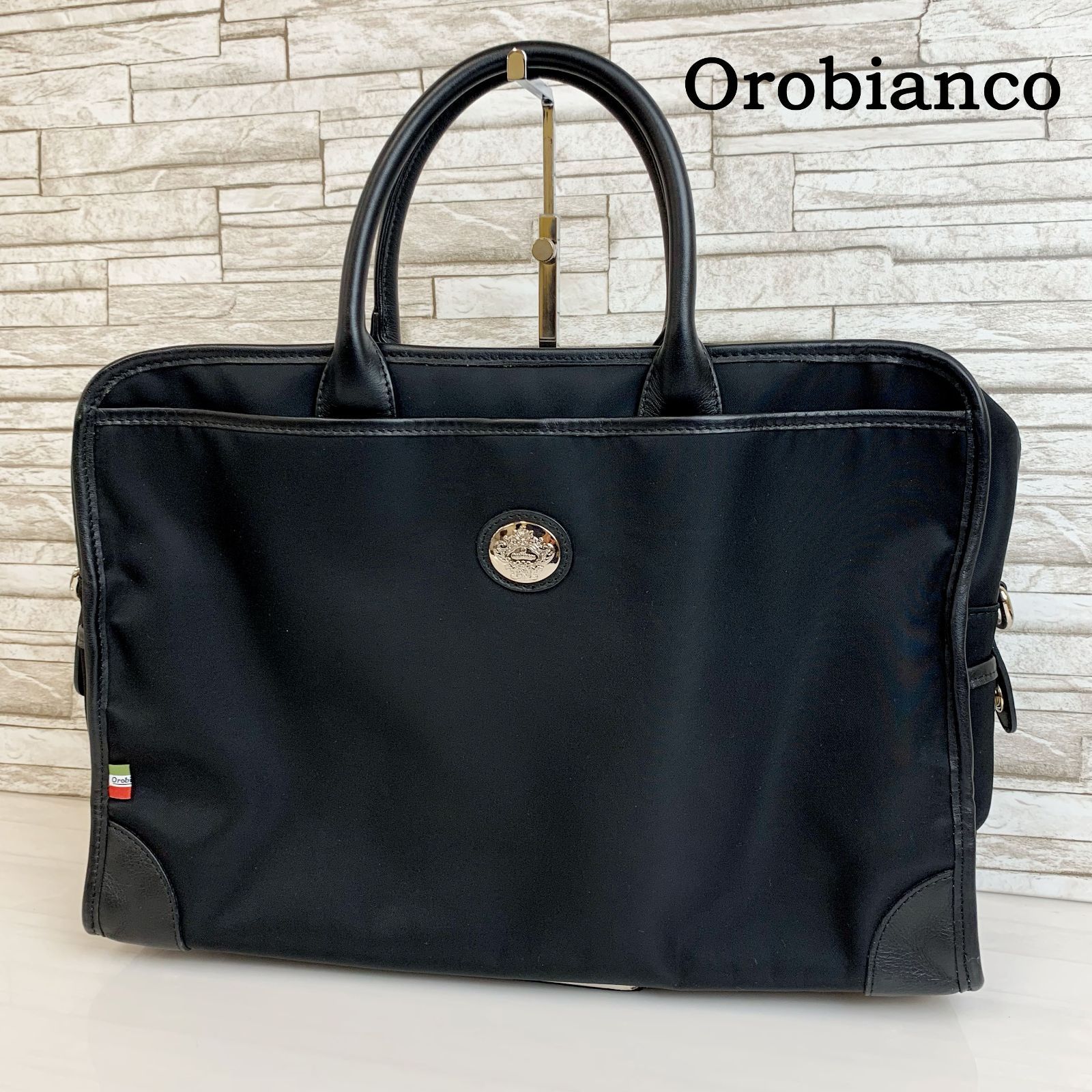 美品】Orobianco オロビアンコ ブリーフケース 黒 ビジネス バッグ 