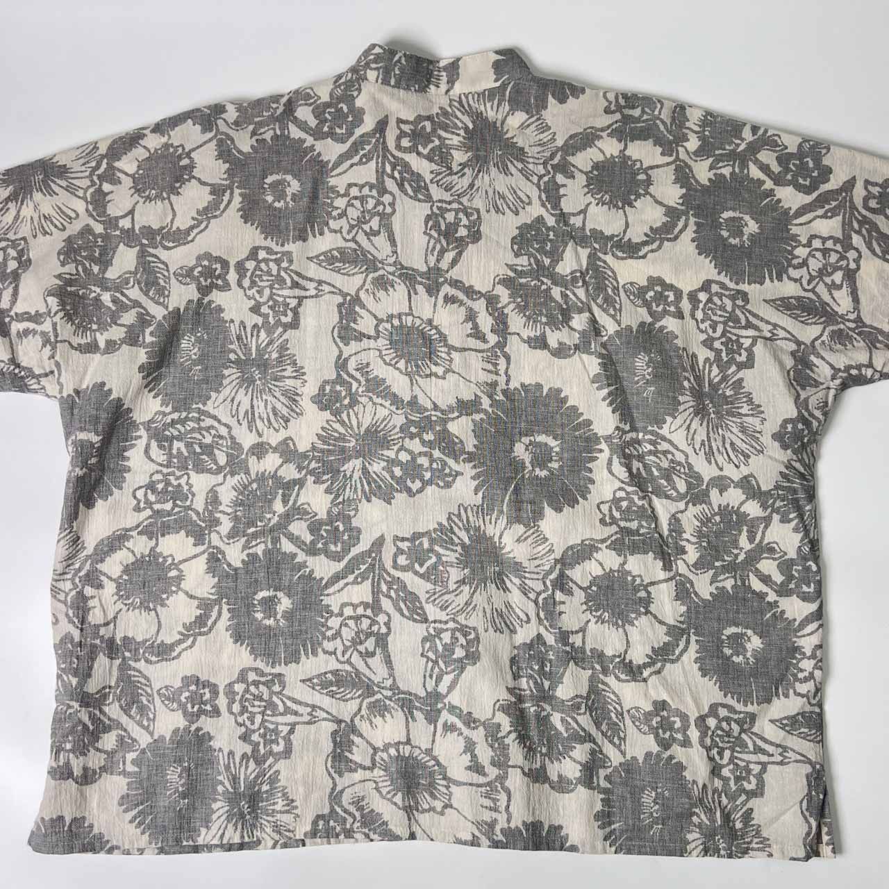 50 プランテーション plantation 花柄 シャツ ワンピース ブルー 