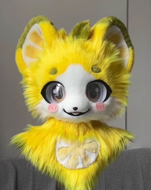 着ぐるみヘッド 犬 NO.222 黄色 全頭ヘッド ケモノ ファースーツ ぬいぐるみ コスプレ コスチューム kigurumi