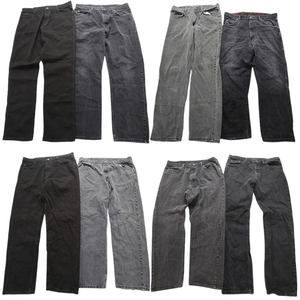 古着卸 Wrangler ラングラー ブラックデニム パンツ 8枚セット メンズ 36 |38 フェード アメカジ 古着 NA3177