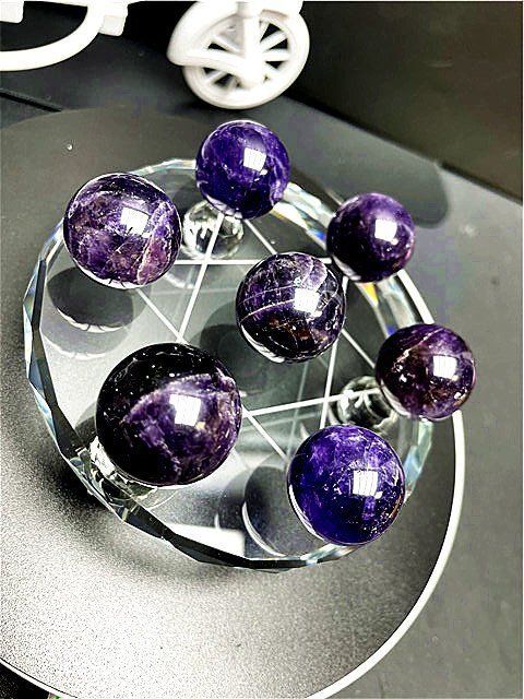 天然～愛の守護石～夢幻紫水晶アメジスト丸玉YTB83G1/164G04 天然～愛の守護石～夢幻紫水晶アメジスト丸玉七星陣B86G7/54G08A