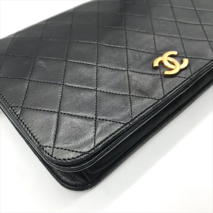 良品 CHANEL シャネル ココマーク マトラッセ ラムスキン プッシュ  