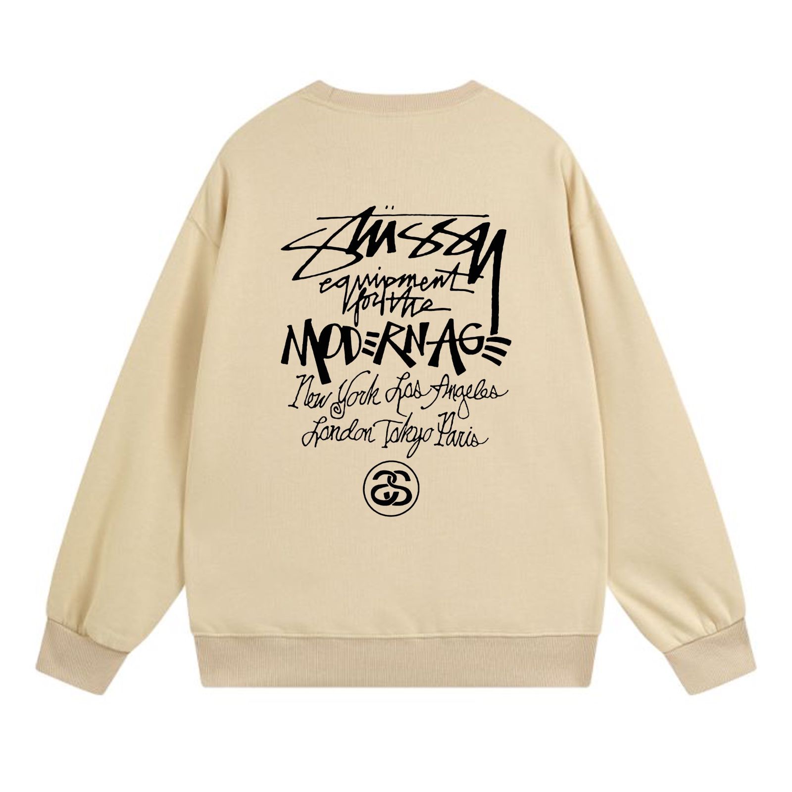 Stussy SS23 モダニストロゴプリントクルーネックスウェットシャツ