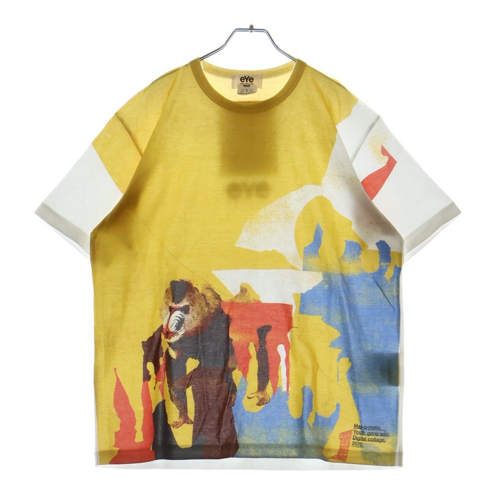 【AD2000】 日本製 ジュンヤワタナベ コム・デ・ギャルソン  半袖Tシャツ 丈短め ロゴ総柄 ゴールドプリント レディースM~L相当(31599 JUNYA WATANABE CDG(ジュンヤワタナベコムデギャルソン