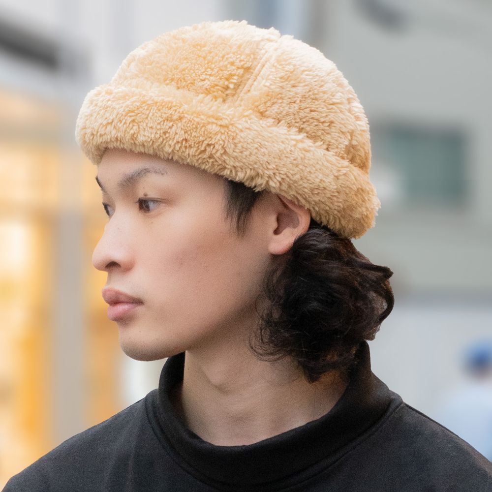 ファーフィッシャーマンキャップ ロールキャップ 帽子 メンズ