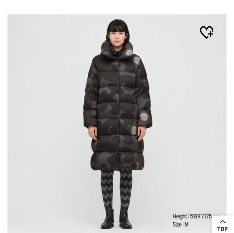 ユニクロ　マリメッコ　marimekko ダウン　150cm 新品　完売 UNIQLO × marimekko ユニクロ マリメッコ ダウンジャケット