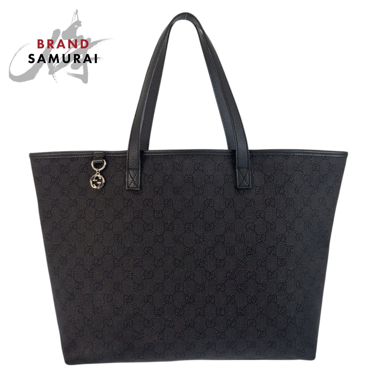 美品 GUCCI グッチ インターロッキング ブラック 黒 シルバー金具 GG 
