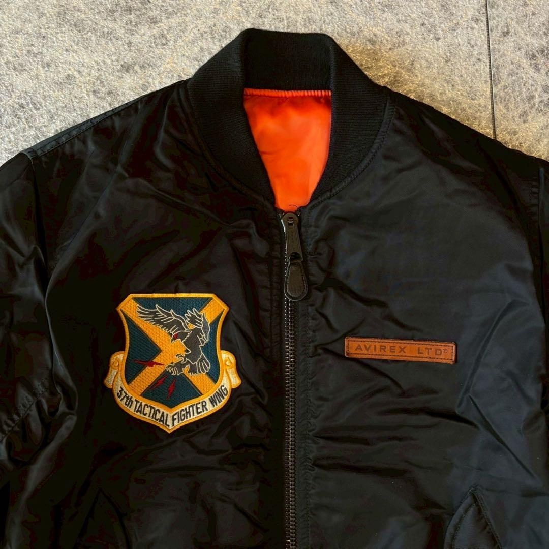 アヴィレックス ドラゴン刺繍 ma-1 フライトジャケット 黒