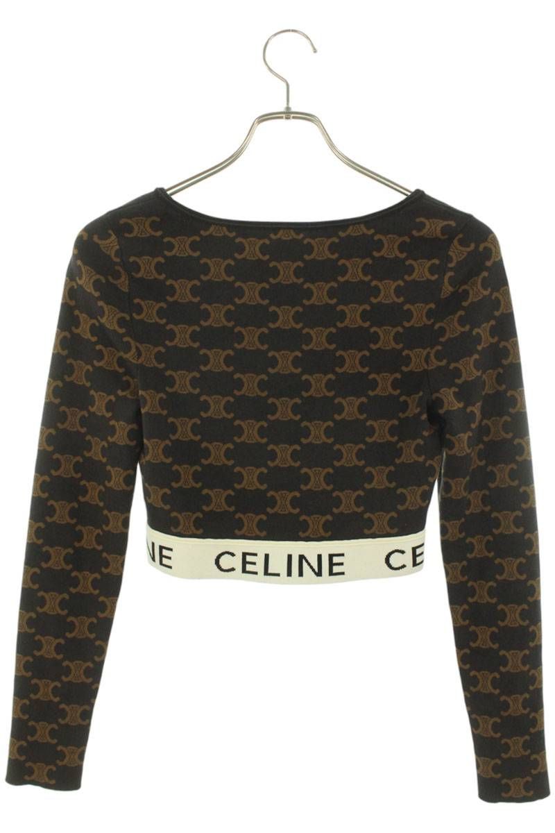 セリーヌ 2AG03916T トリオンフ総柄クロップドスウェット レディース S  