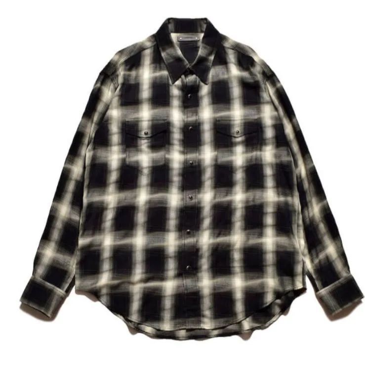 ☆新品未使用☆ 定価35200円【MINEDENIM】Distortion Ombre Check L.Western SH マインデニム 服 メンズ  長袖 おしゃれ 白 ホワイト white 黒 ブラック 木村拓哉 キムタク 芸能人 アイドル 野口強 - メルカリ