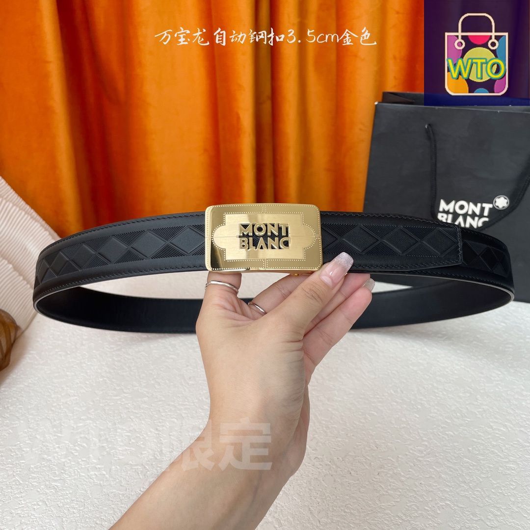 美品✨montblanc モンブラン　ベルト　ウエスト調整可能　最大110ｃｍ 今日特価】Montblanc モンブラン レザーベルト - メルカリ