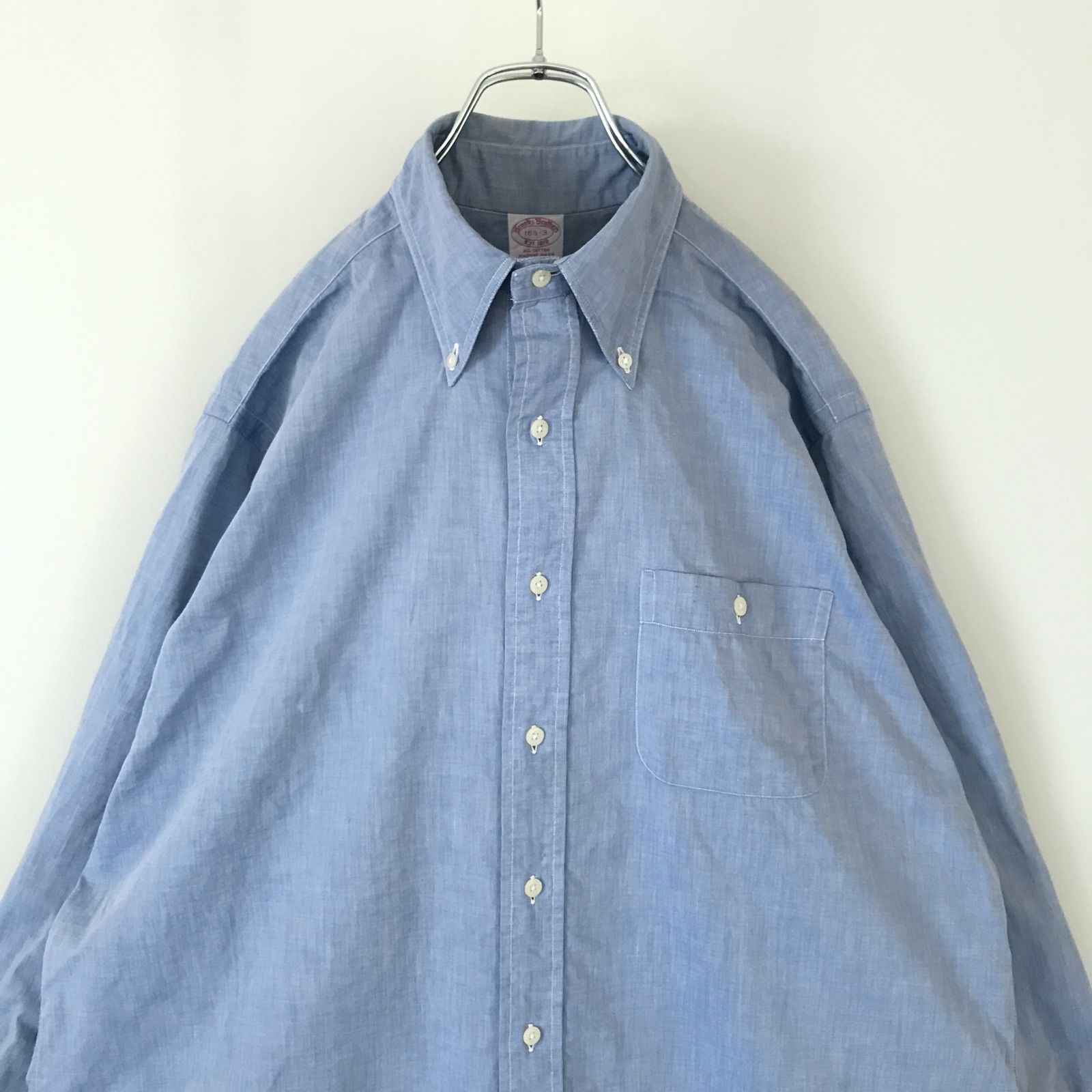 ブルックスブラザーズ/BROOKS BROTHERS★90s USA製★シャンブレー長袖スポーツシャツ/ボタンダウンカラー★16 1/2-3(JPNメンズL-XL)   2407J071