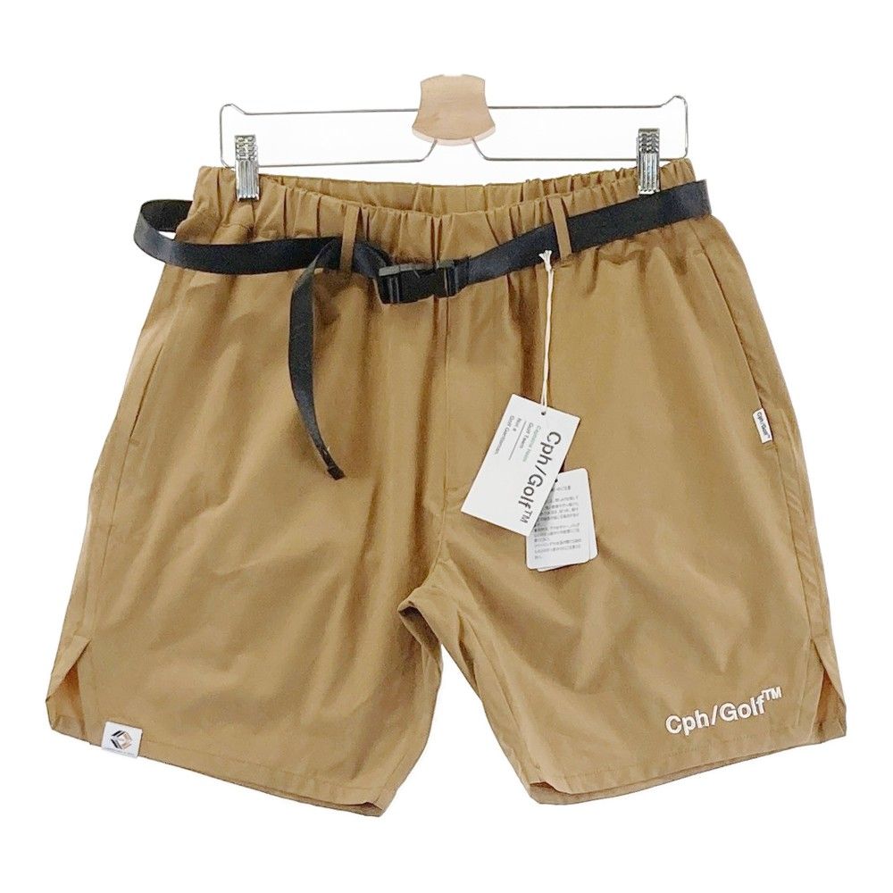 サイズ：M CAPTAINS HELM GOLF　キャプテンズ ヘルム ゴルフ  ベルト付き ハーフパンツ  ブラウン系 [240101347488]# ゴルフウェア メンズ ストスト