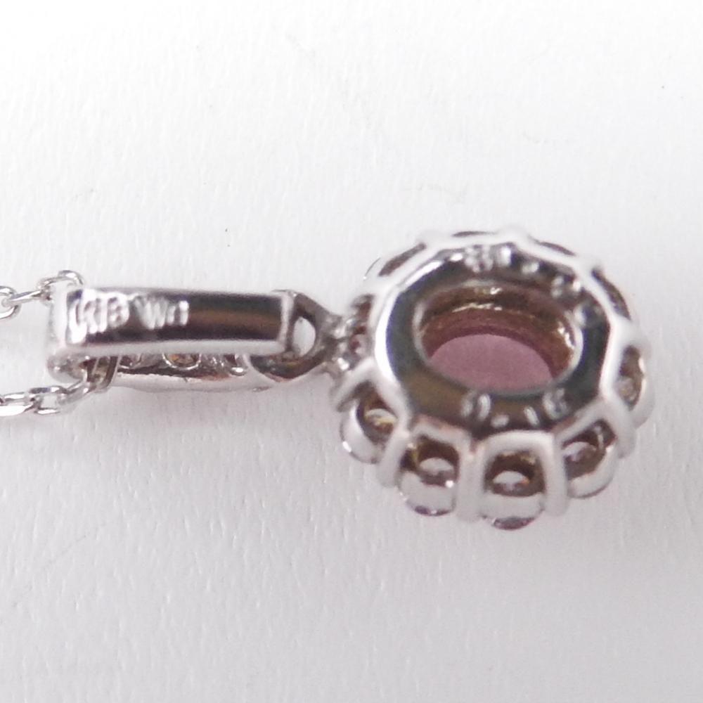 K18WG パパラチャサファイアS 0.16 ダイヤモンド0.13 ネックレス  