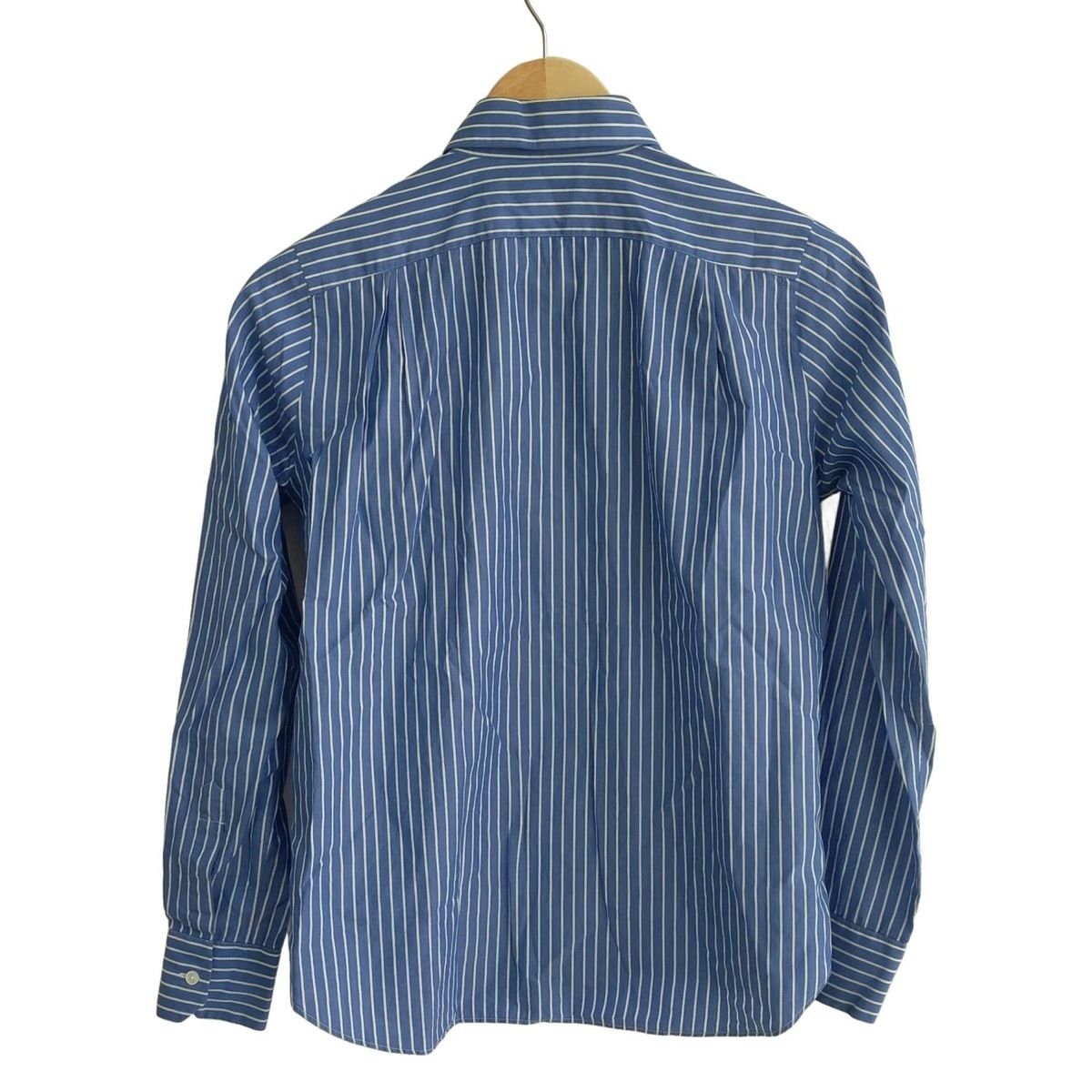 Drawer ドゥロワー 長袖シャツブラウス サイズ36 S レディース - ネイビー×白 ストライプ ドット柄