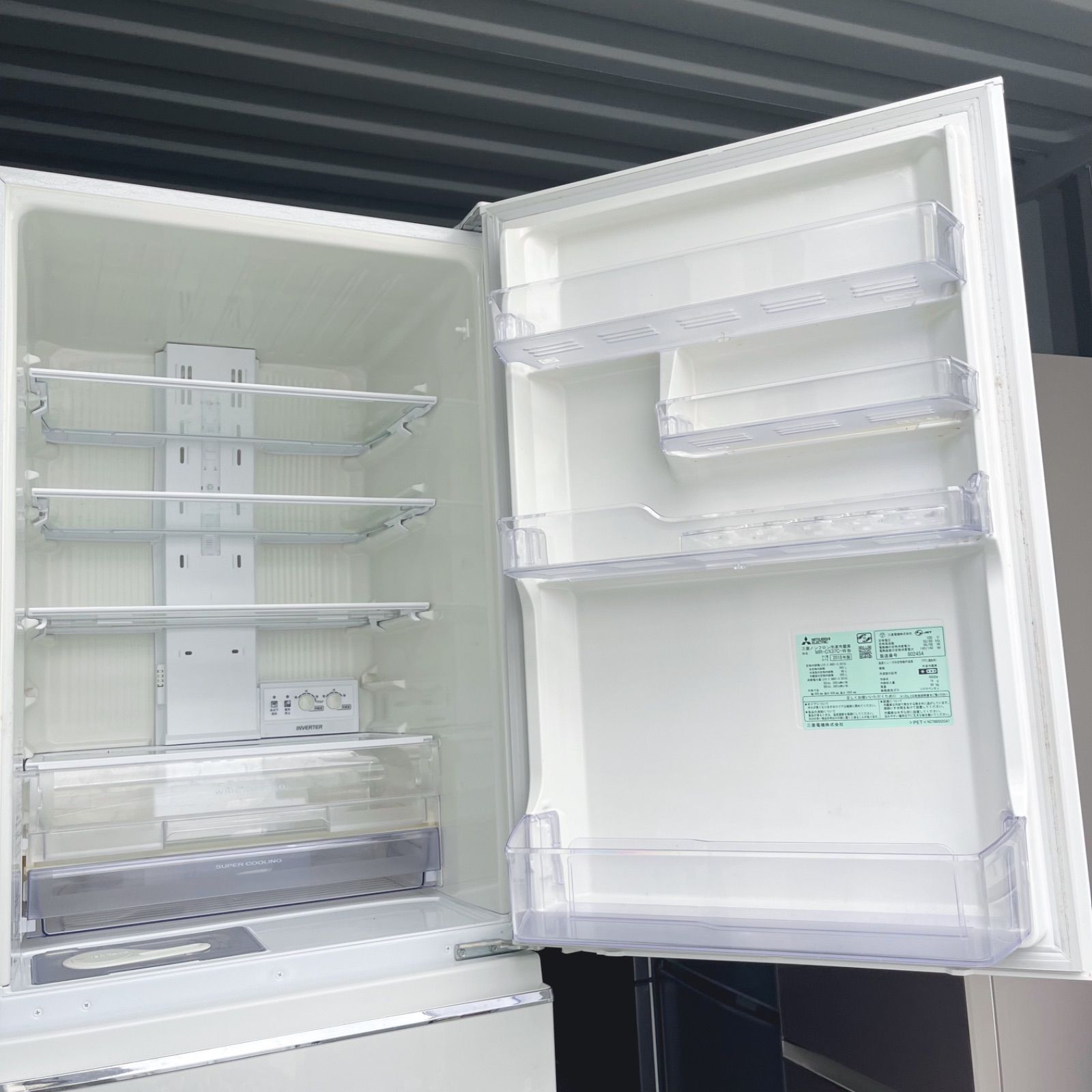 48取付無料！三菱自動製氷機搭載！高性能クリスタルホワイト3ドア冷蔵庫！洗濯機 48取付無料！三菱自動製氷機搭載！高性能クリスタルホワイト3ドア