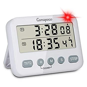 Dual Digital Timer Kitchen Timer for Cooking Countdown Timers Pomodoro Timer with Magnetic - AAA Batteries Included