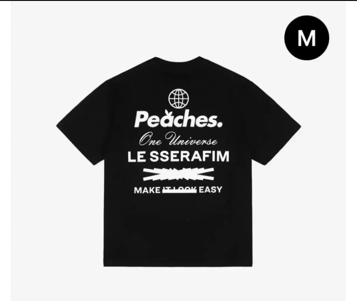 【雷市場（ポンジャン）商品韓国直送】 新品 LE SSERAFIM(ルセラフィム・ルセラ) ピーチ コラボ 半袖シャツ Tシャツ m