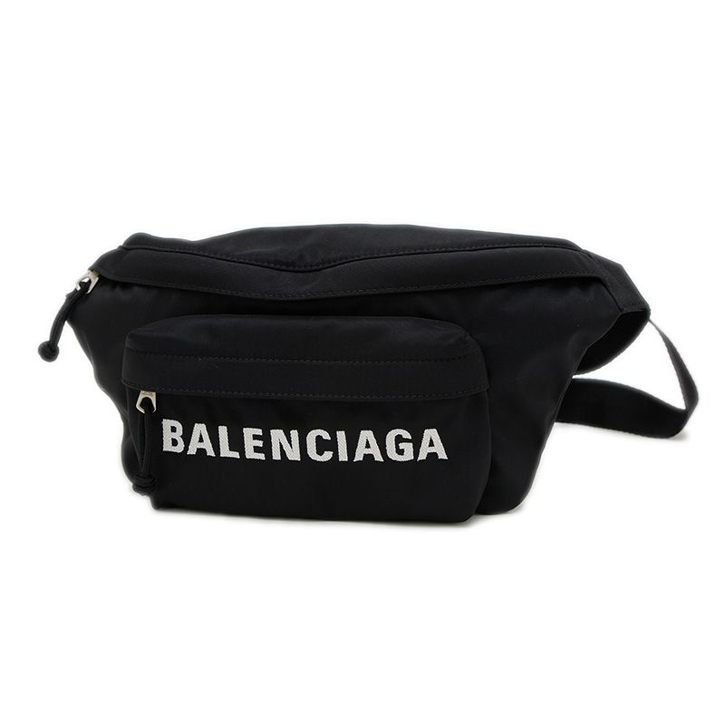 バレンシアガ ウィール ウエストバッグ ナイロン ブラック 533009