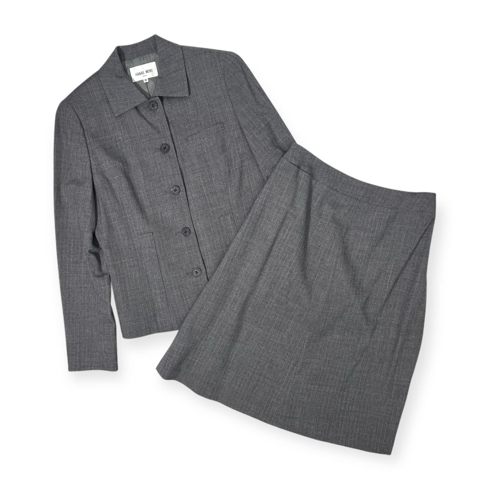 ★美品★ HANAE  MORIセットアップ　ジャケット　スカート38 HANAE MORI Deux ハナエモリ セットアップ スーツ ジャケット
