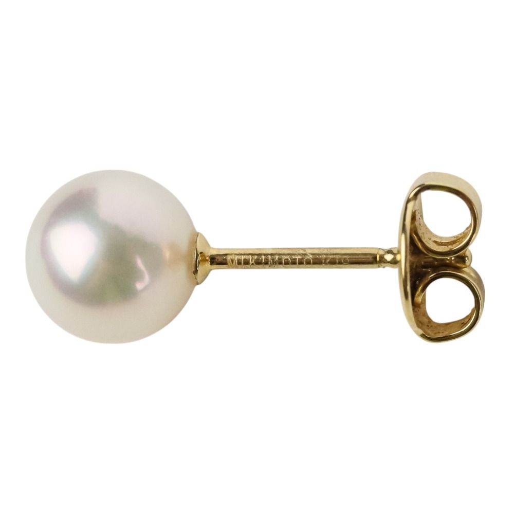 美品 MIKIMOTO ミキモト アコヤ真珠 パール ピアス 7mm K18
