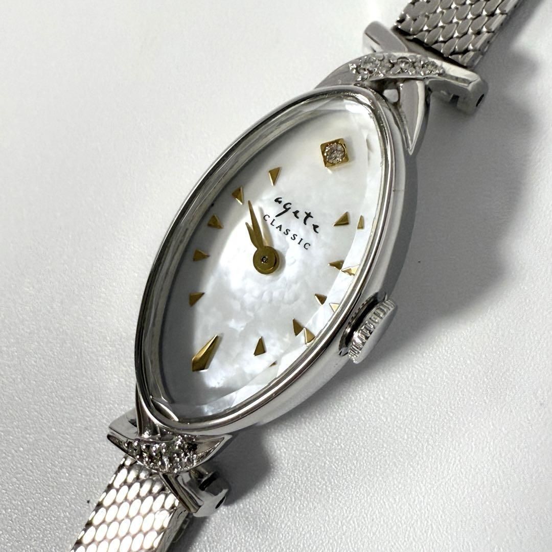 定価約19万】アガット 時計 オーバルフェイス ジュエリー ウォッチ K10