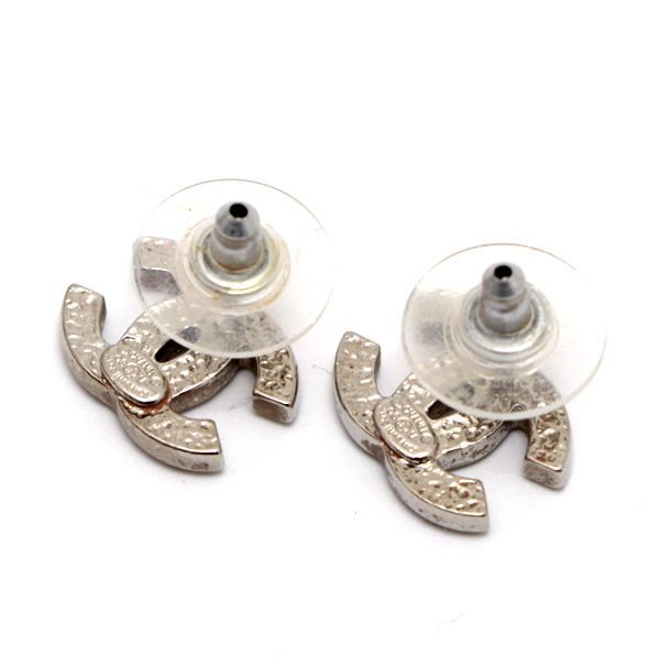 シャネル CHANEL キラキラ ココマーク ピアス シルバー 08V【63902