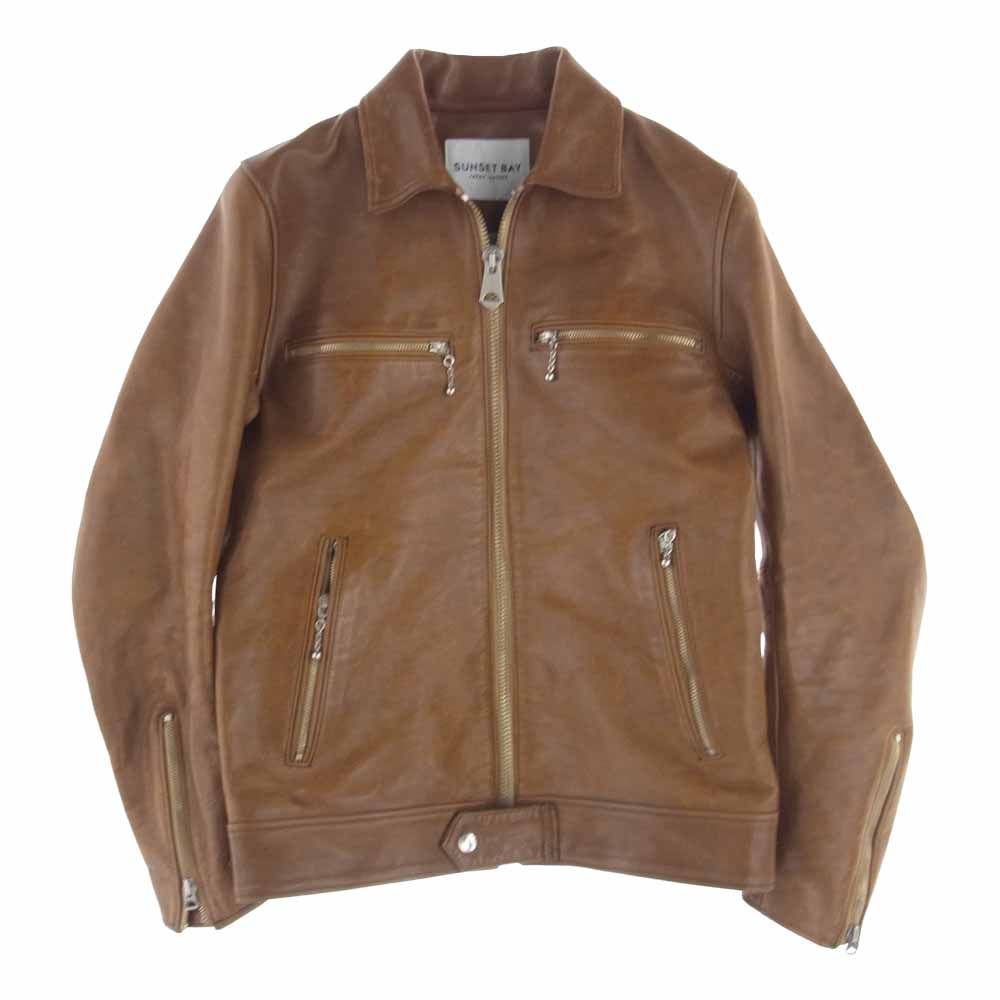 サンセットベイ SUNSET BAY レザージャケット GEORGIA ジョージア ホースハイド シングルライダース レザー ジャケット ライトブラウン系 2【中古】