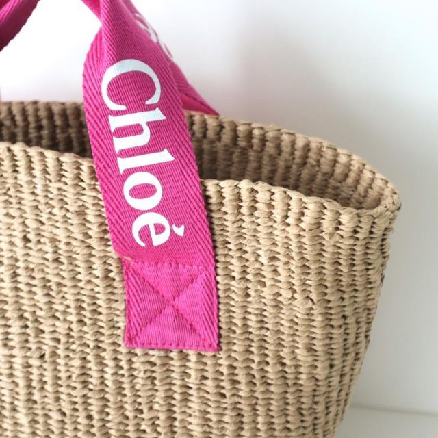 CHLOE クロエ かごバッグ キッズ ピンク Mifuko ロゴ バスケット