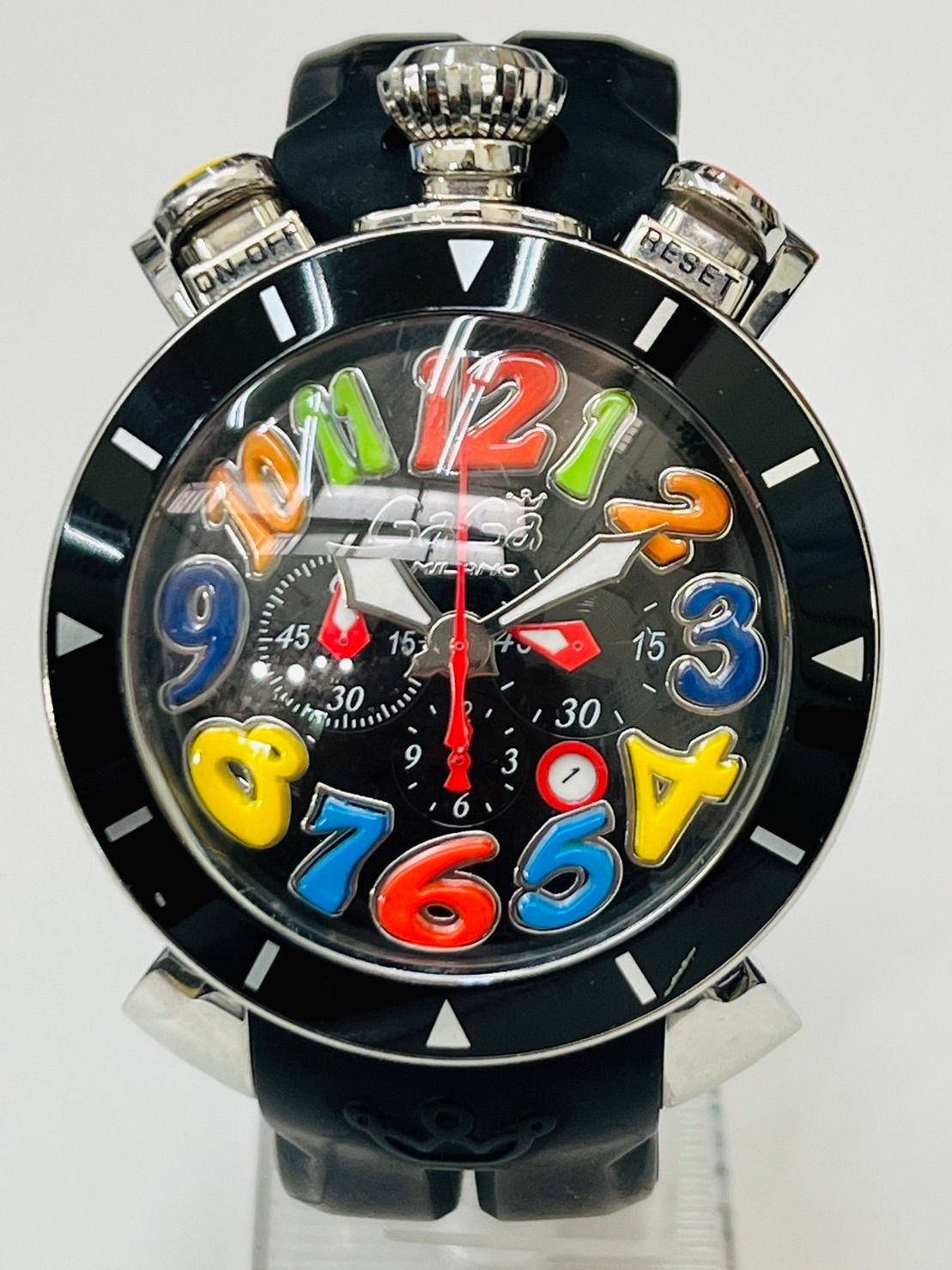 GaGa MILANO】 ガガミラノ クロノ48MM 6050 クォーツ ラバーベルト 