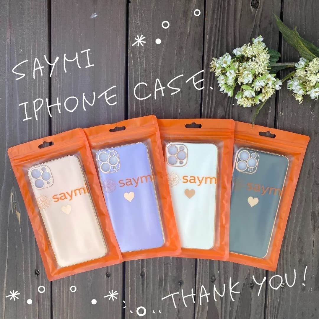 saymi iPhoneケース ハート 韓国 シンプル マット くすみカラー ソフト