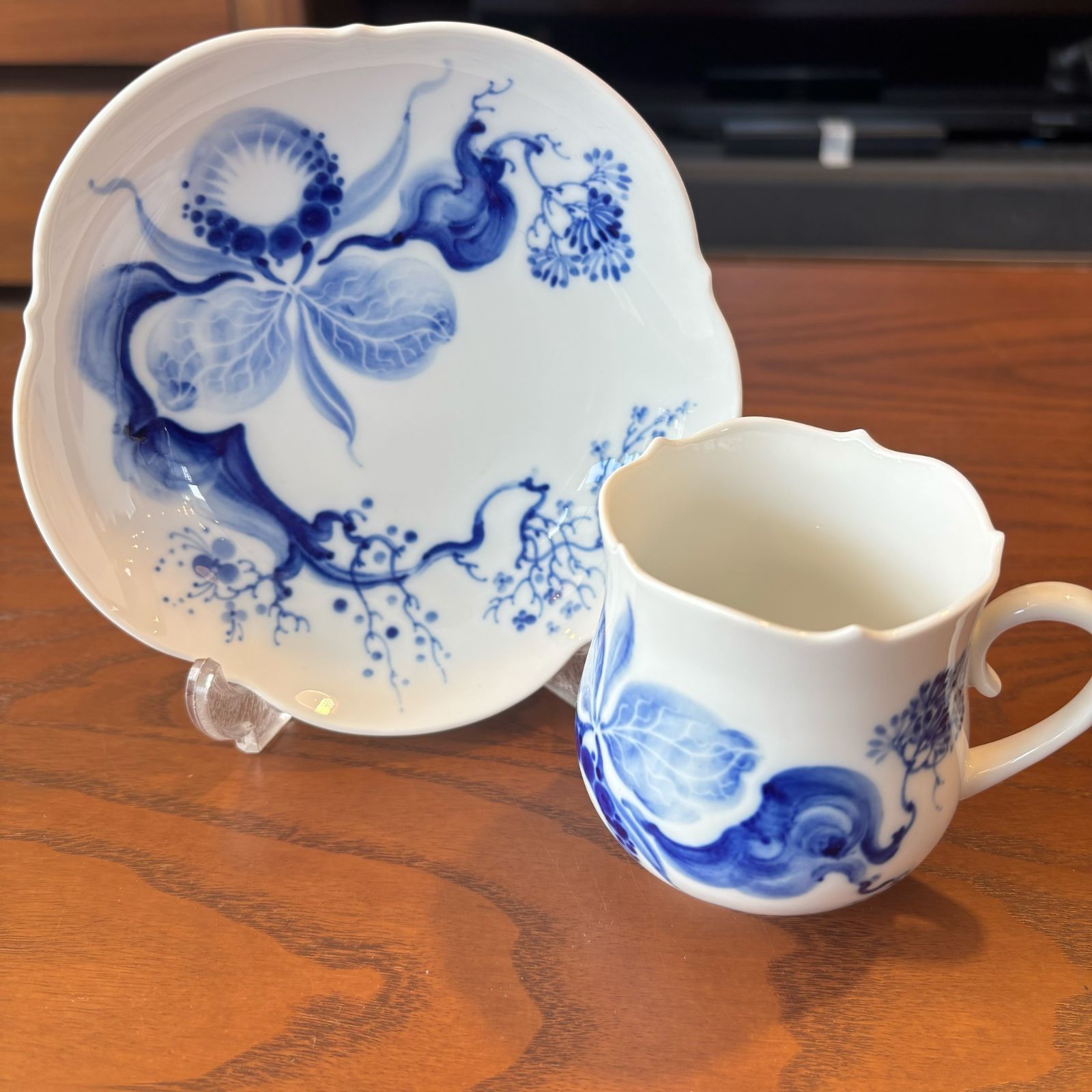 美品】マイセン ブルーオーキッド カップ＆ソーサー 1客 ◇－－Mercari 