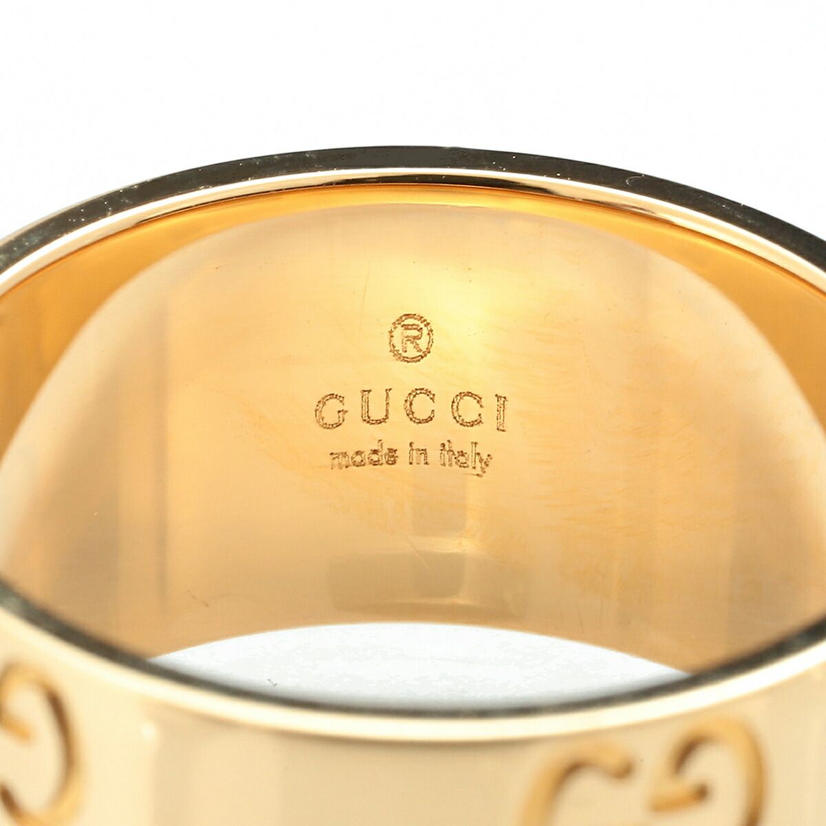 グッチ アイコン ワイドリング 指輪 K18 10号 GUCCI 中古 グッチ アイコン ワイドリング 指輪 K18 10号 GUCCI 中古